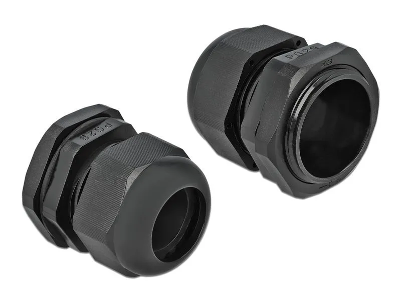 Delock Kabelverschraubung PG29, 42 mm 10 Stück, Schwarz