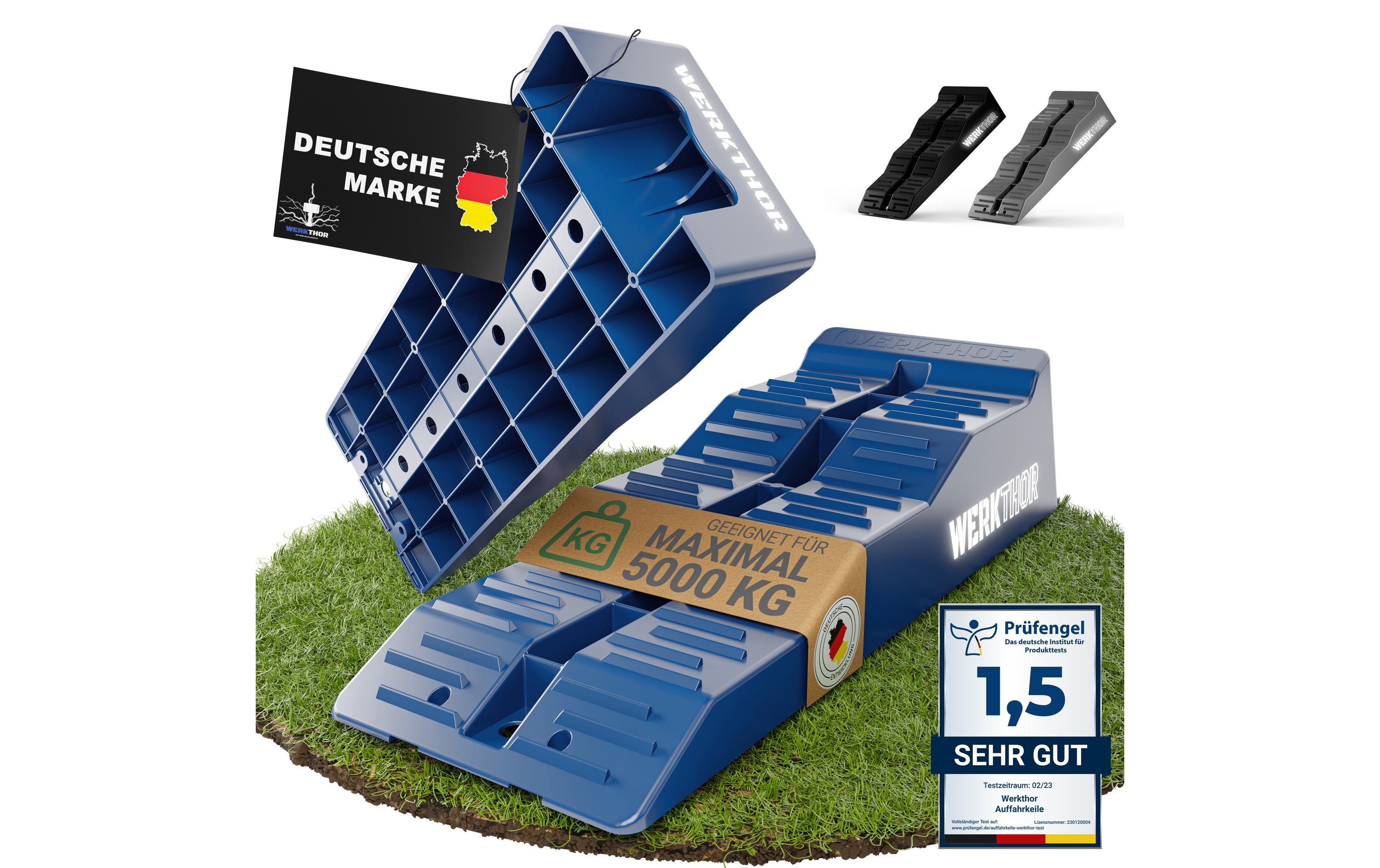 Werkthor Flache Auffahrkeile 2er Set, Blau