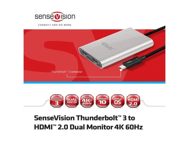 Club 3D Adapter CSV-1574 Thunderbolt 3 - HDMI Club 3D Adapter CSV-1574 Thunderbolt 3 - HDMI