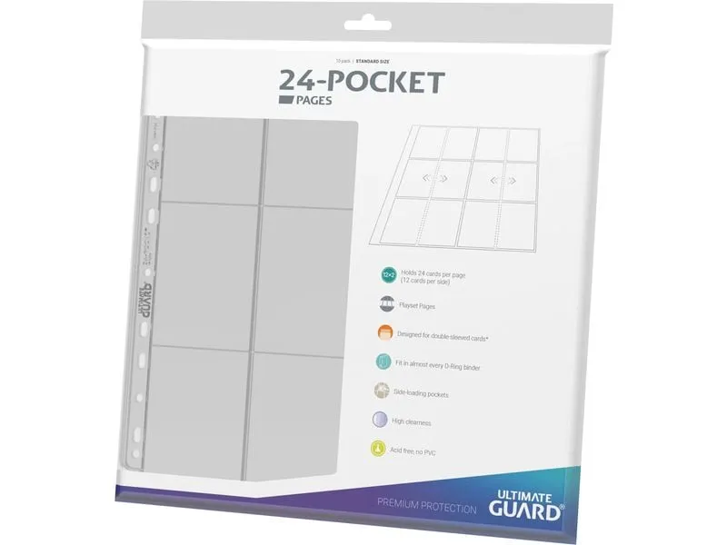 Ultimate Guard Ordner-Einlagen 24-Pocket QuadRow Pages Transparent 10 Stk.