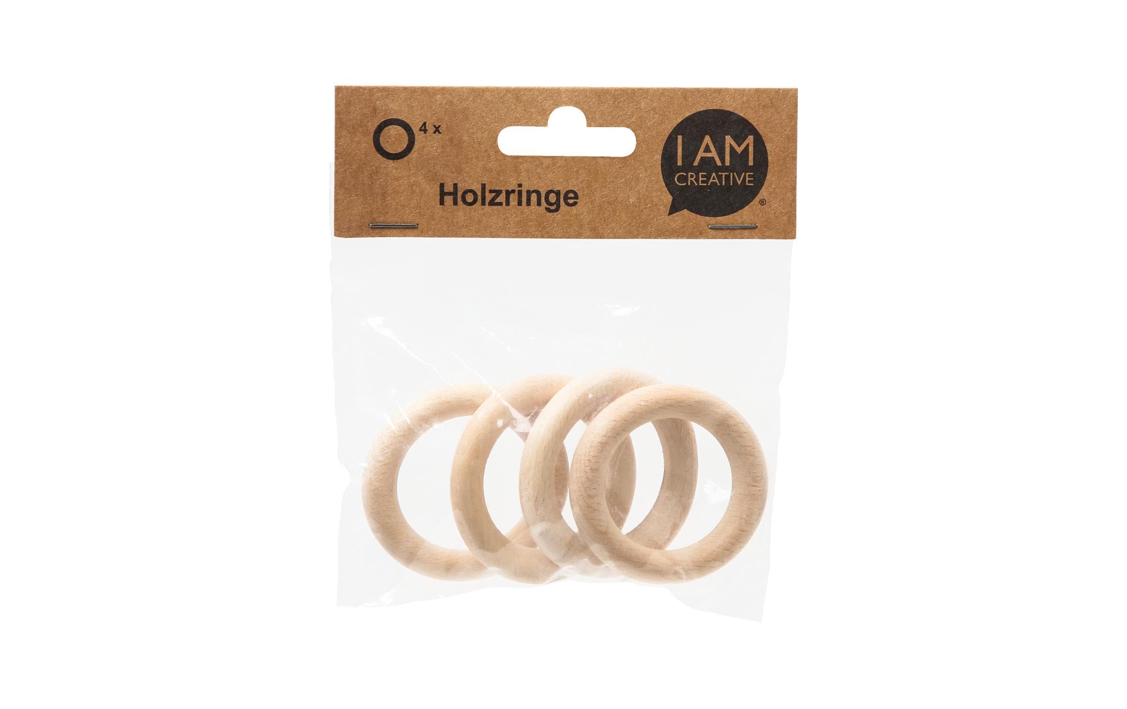 lalana Holzring Hölzerner Ring 5.5 cm, 4 Stück