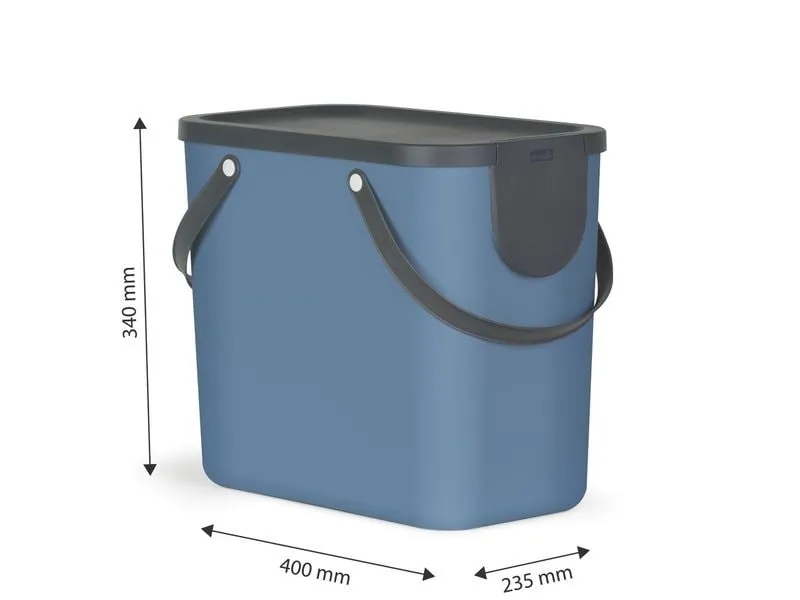 Rotho Recyclingbehälter ALBULA 3 tlg. 100 l, Blau/Anthrazit
