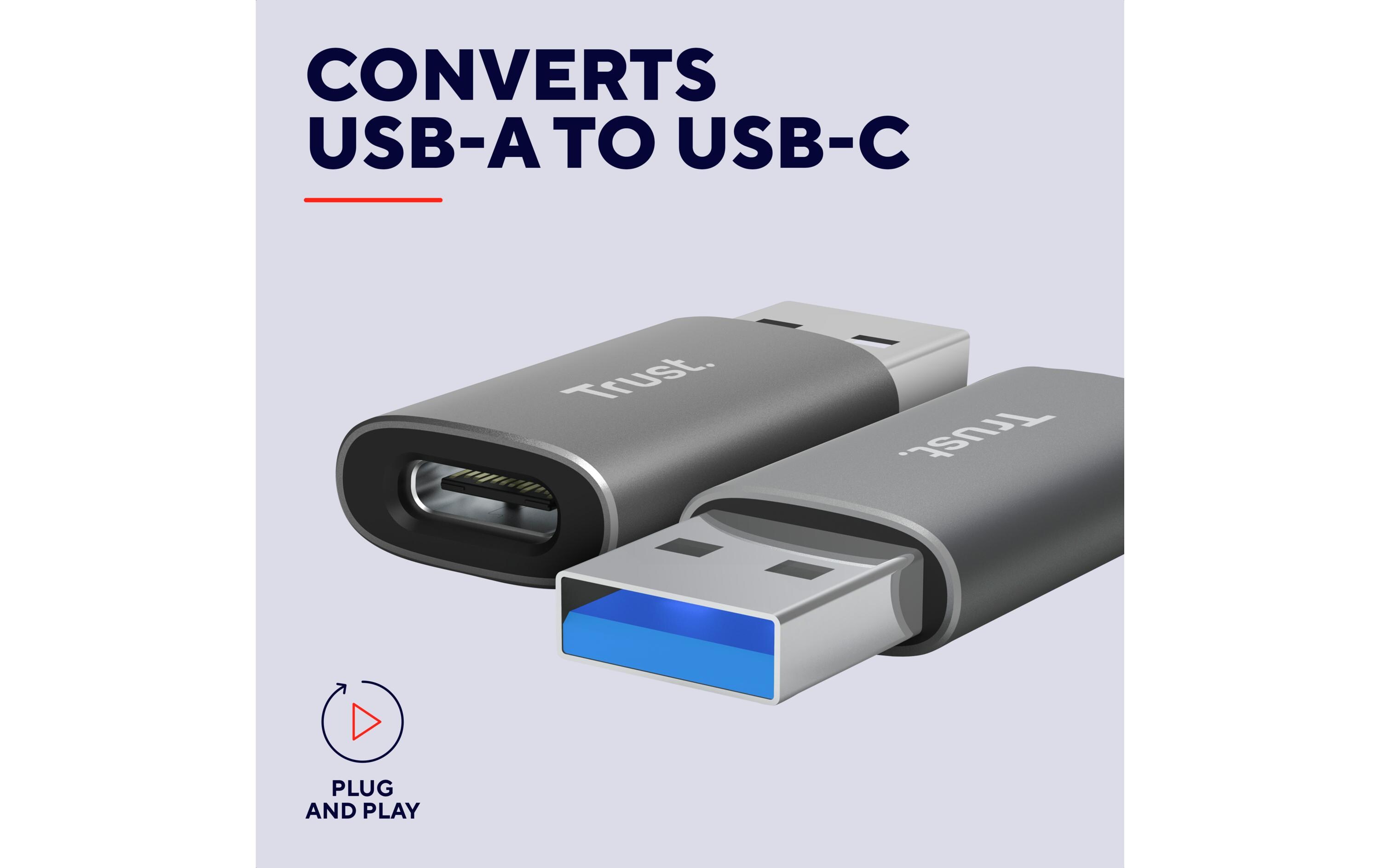 Trust USB-Adapter Calyx USB-C Stecker - USB-A Stecker