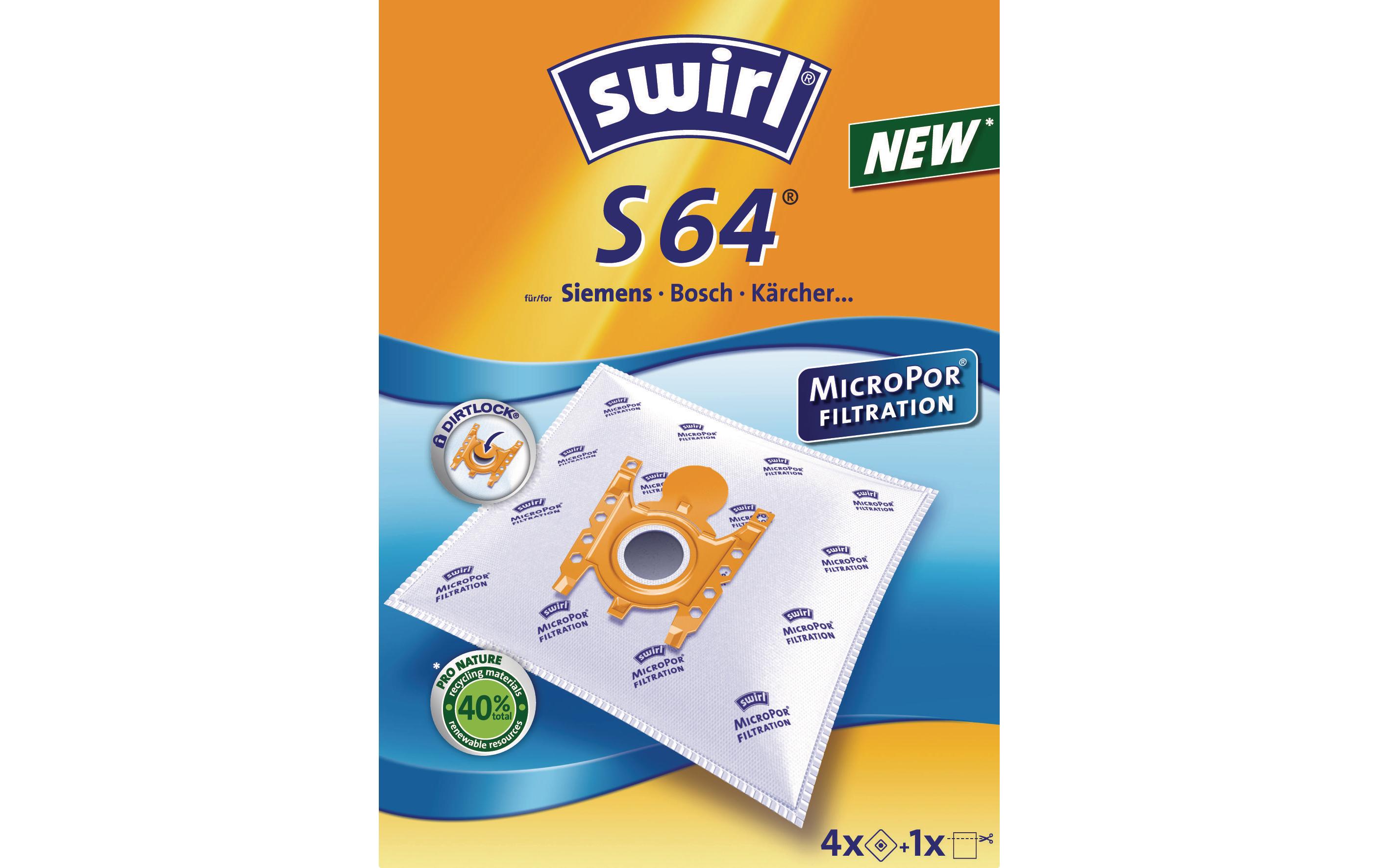 Swirl Staubfilterbeutel S 64 4 Stück