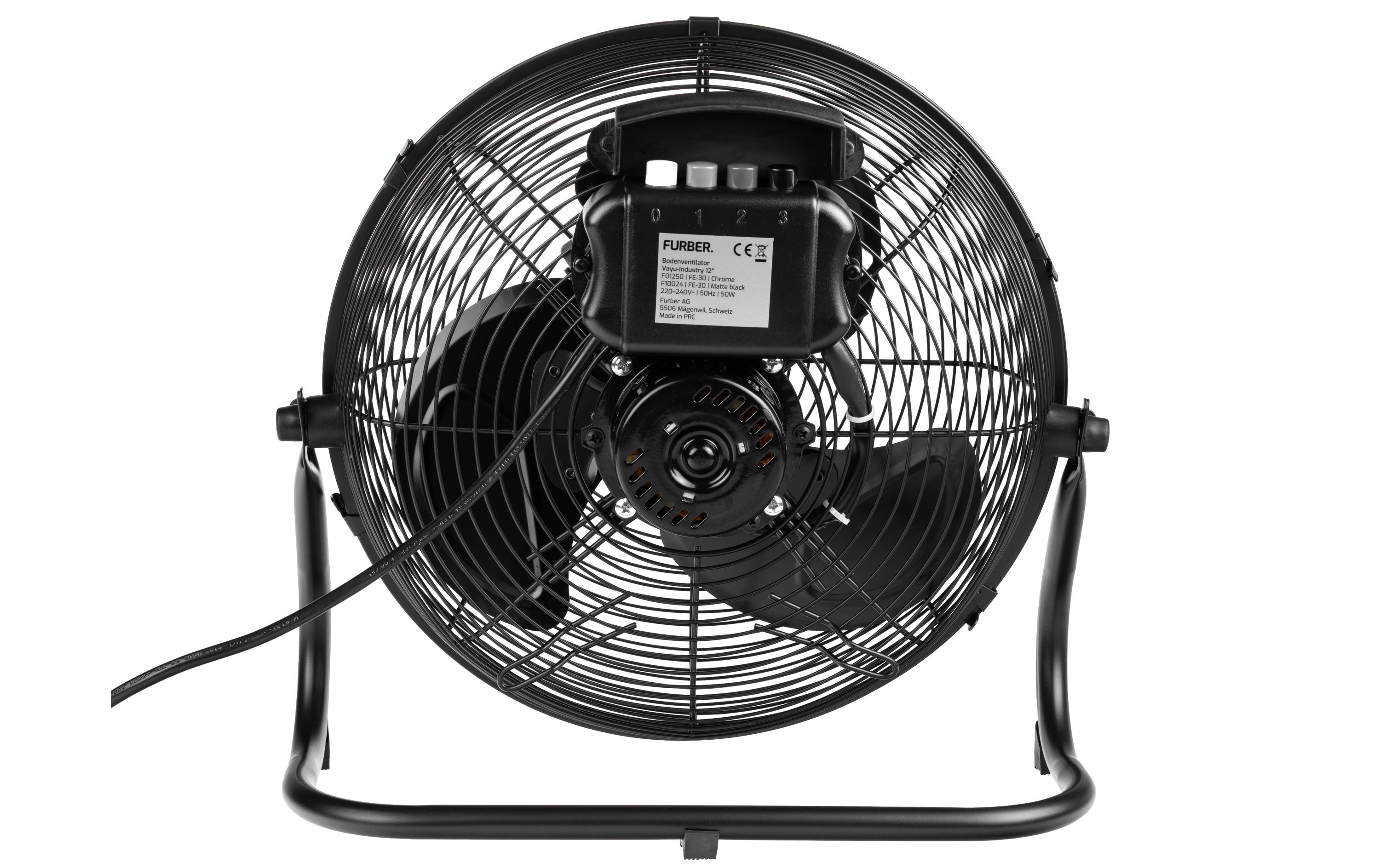FURBER Bodenventilator Vayu-Industry 12 Schwarz matt