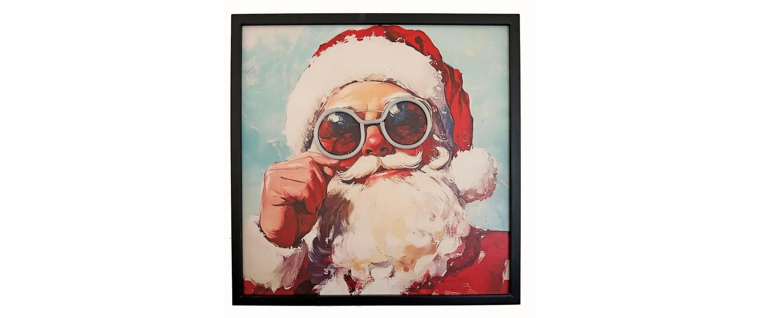 Dameco LED Bild Santa Neon Brille 46 cm x 46 cm