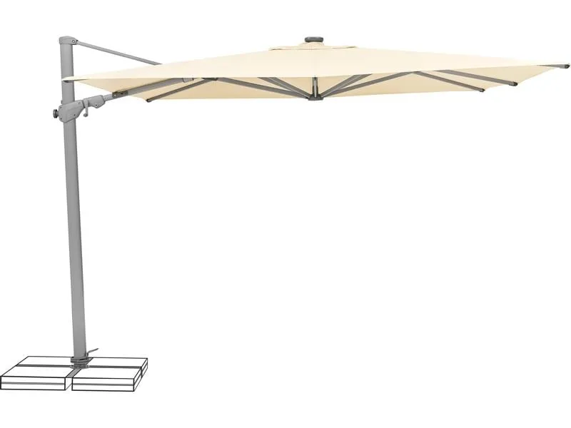 Suncomfort by Glatz Sonnenschirm Varioflex Solar LED, 300 x 300 cm, Hellbeige