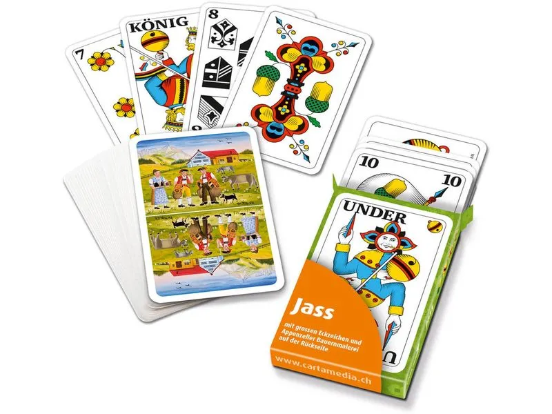 Carta.Media Jasskarten mit Appenzellermotiv mit extra grossen Eckzeichen