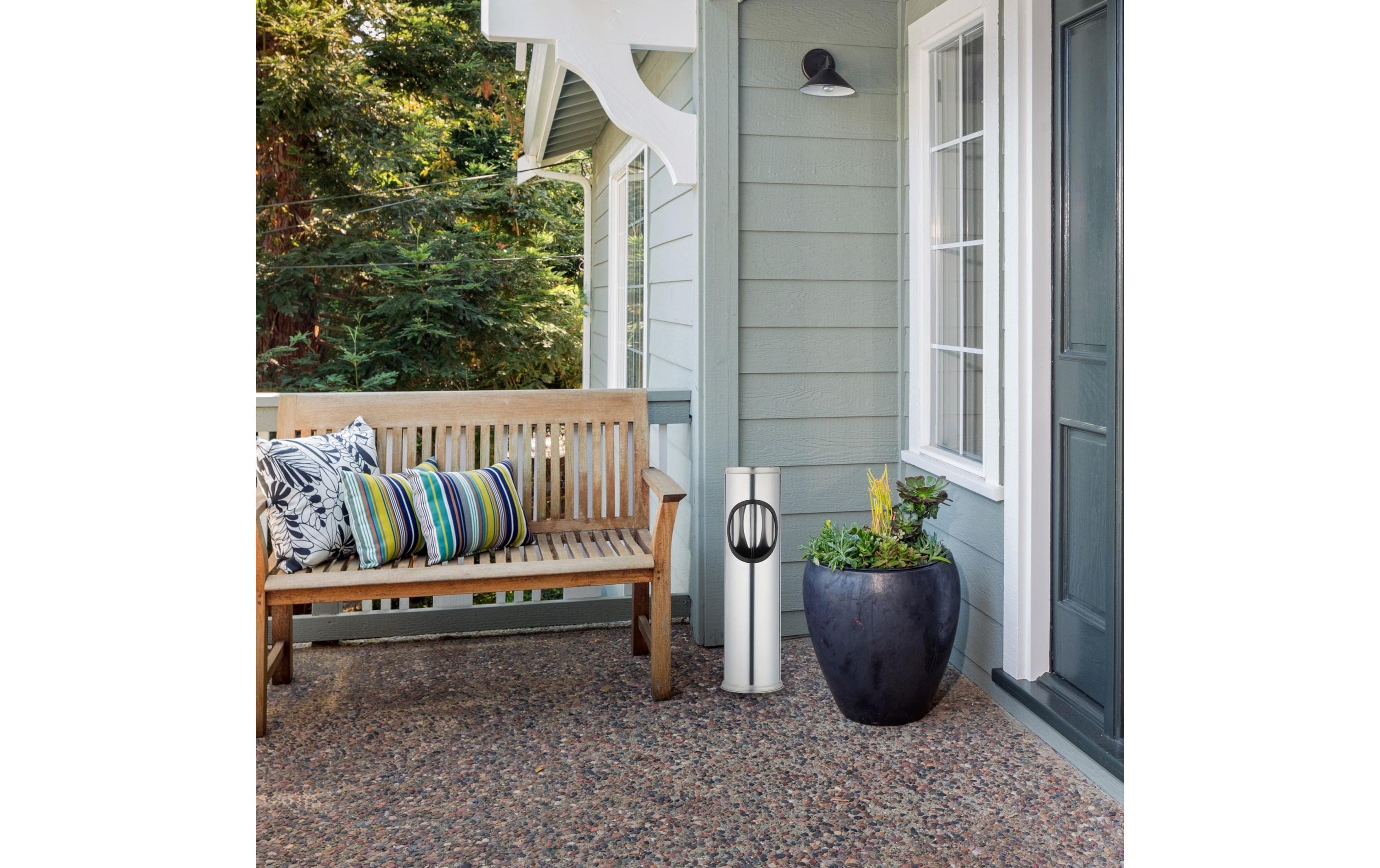 relaxdays Standascher aus Edelstahl Silber