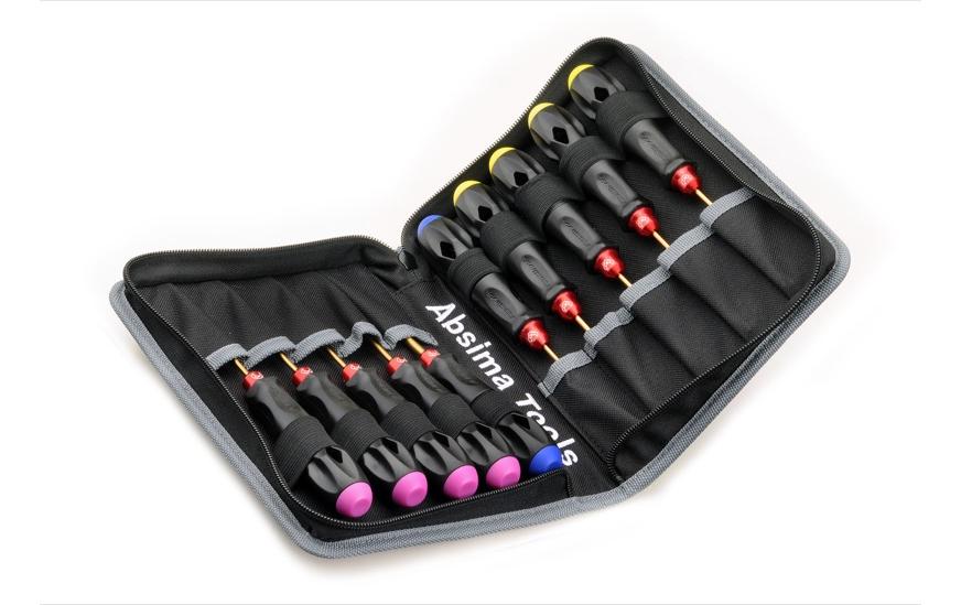 Absima Werkzeugtasche inkl. 10 Pro Tools Titanium Klingen Absima Werkzeugtasche inkl. 10 Pro Tools Titanium Klingen