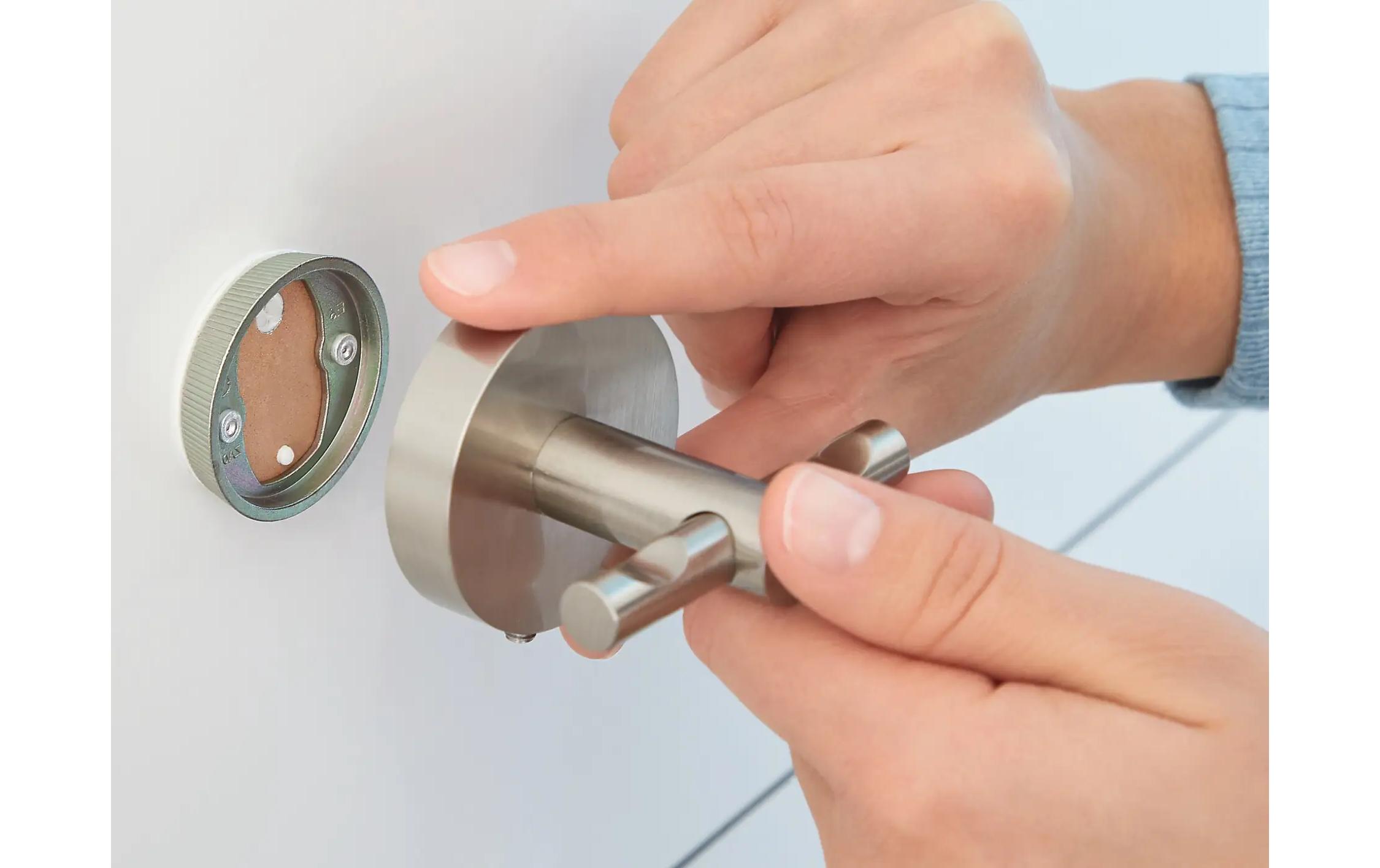 tesa Moon Fönhalterung ohne Bohren, silber