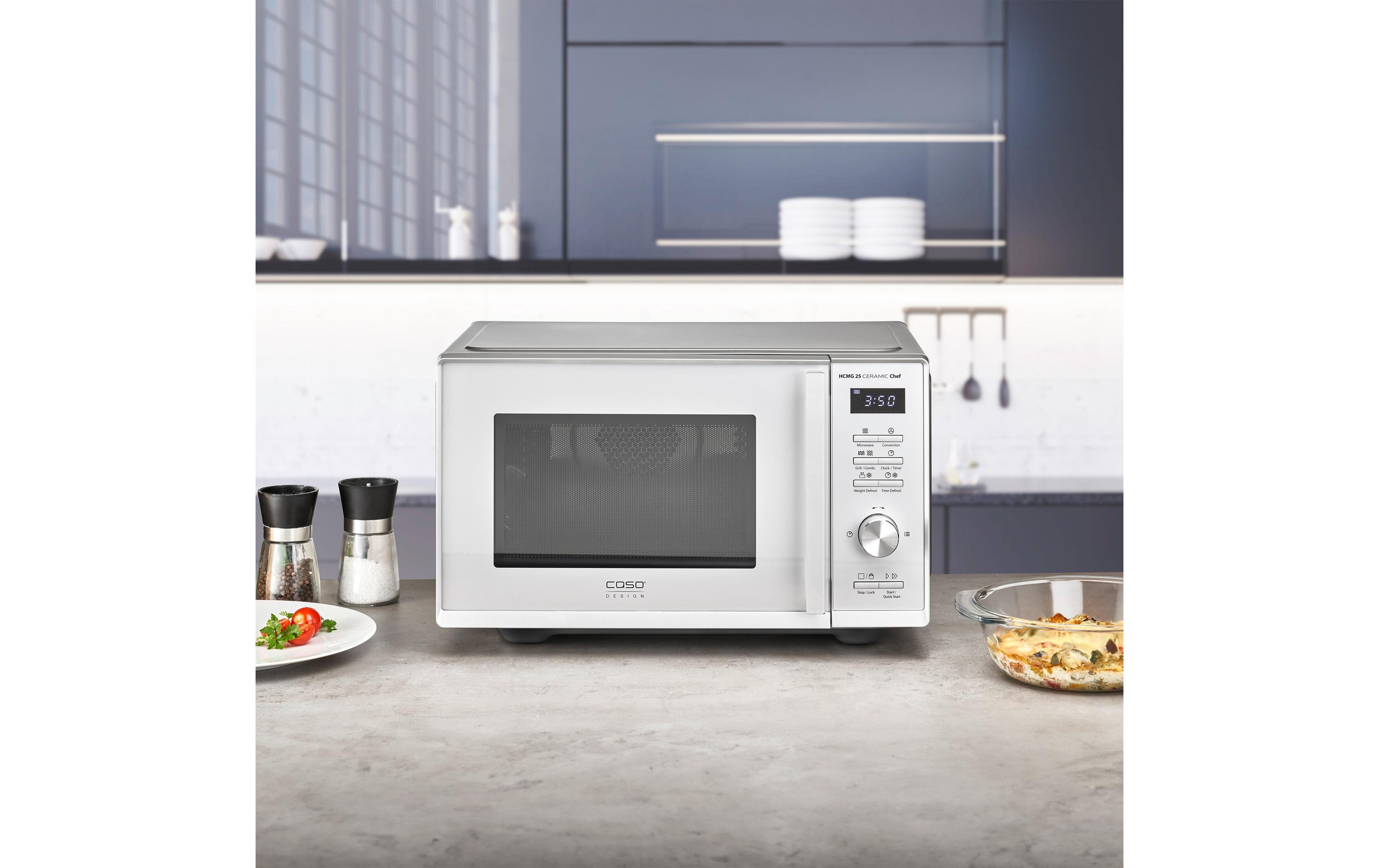 Caso Mikrowelle mit Grill HCMG 25 Ceramic Chef Silber Caso Mikrowelle mit Grill HCMG 25 Ceramic Chef Silber