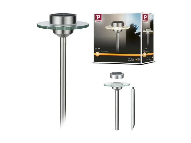 Paulmann Sockelleuchte LED Solarspiess Special Ufo, 3000K, Edelstahl Paulmann Sockelleuchte LED Solarspiess Special Ufo, 3000K, Edelstahl