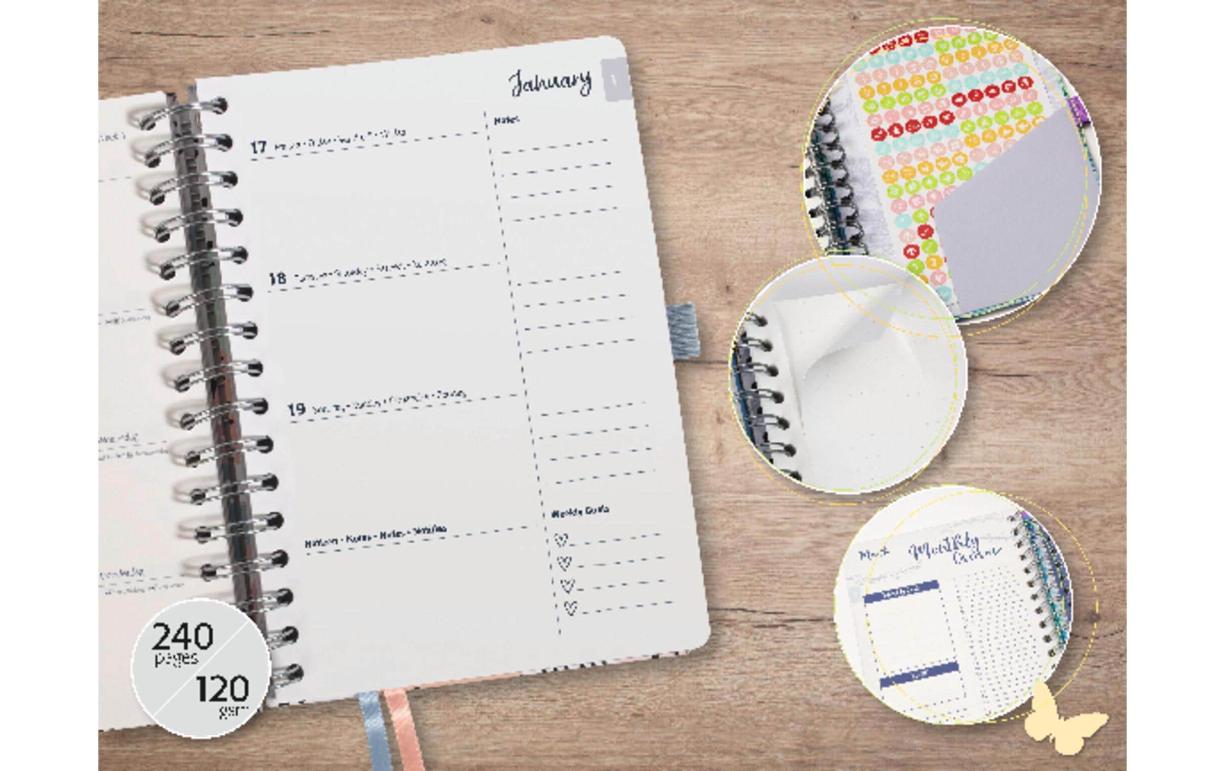 Jolie Wochenagenda Inspire, Good Vibes 2026, Mehrfarbig