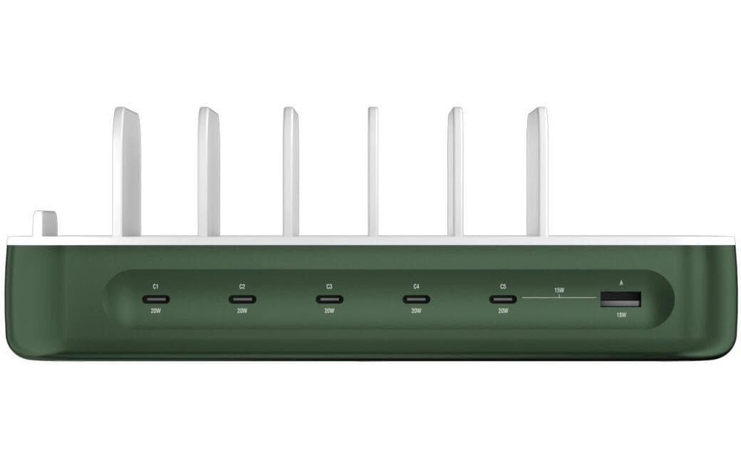 4smarts Ladestation Team 100W 5C/1A inkl. 6 Kabel Grün 4smarts Ladestation Team 100W 5C/1A inkl. 6 Kabel Grün