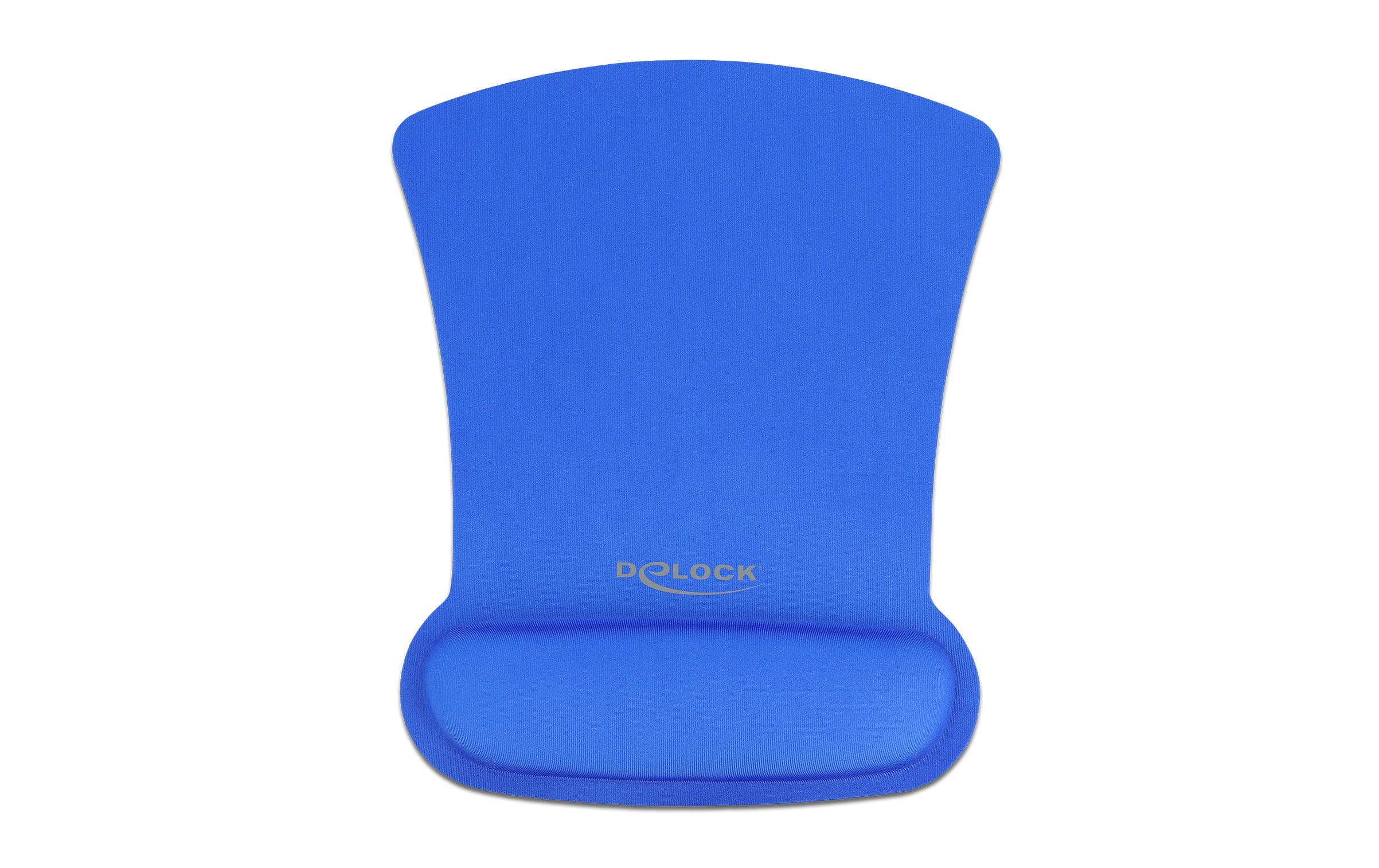 Delock Ergonomische Mausmatte mit Handballenauflage, blau Blau Delock Ergonomische Mausmatte mit Handballenauflage, blau Blau