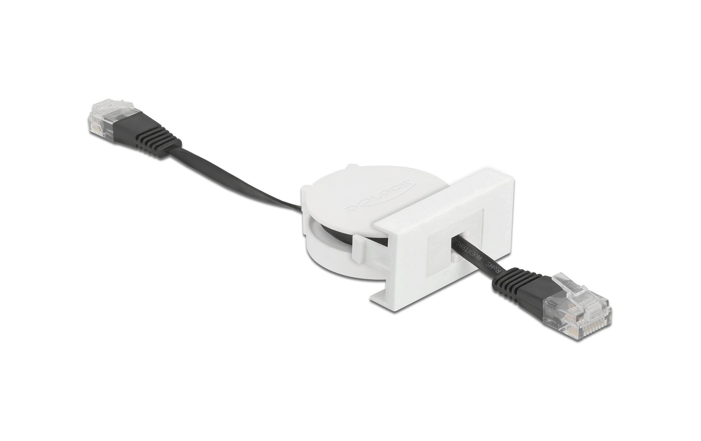 Delock Easy 45 Modul Aufrollkabel Cat 5e, SF/UTP, 0.5 m, Schwarz Delock Easy 45 Modul Aufrollkabel Cat 5e, SF/UTP, 0.5 m, Schwarz