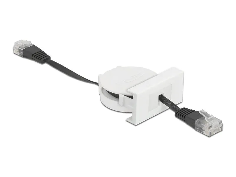 Delock Easy 45 Modul Aufrollkabel Cat 5e, SF/UTP, 0.5 m, Schwarz