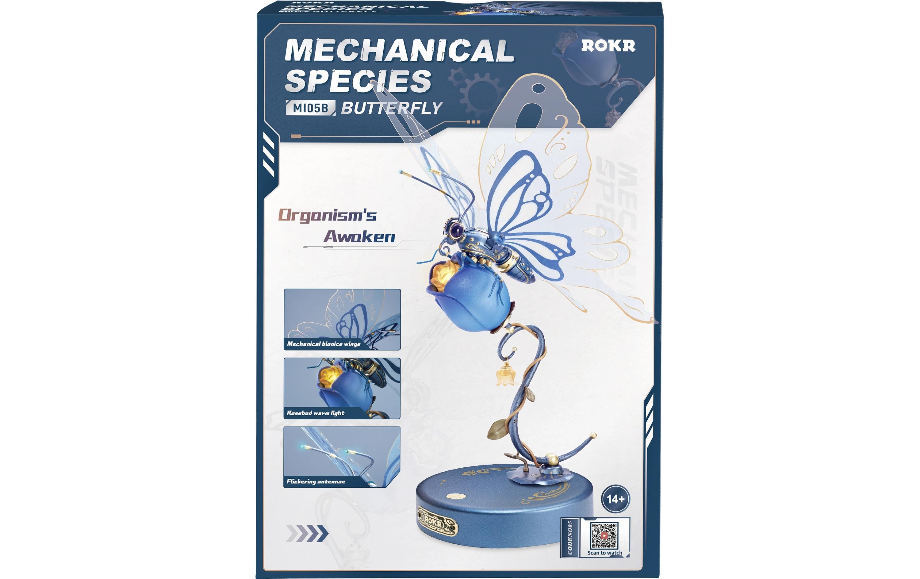 RoboTime Bausatz ROKR Mechanischer Rosa Schmetterling