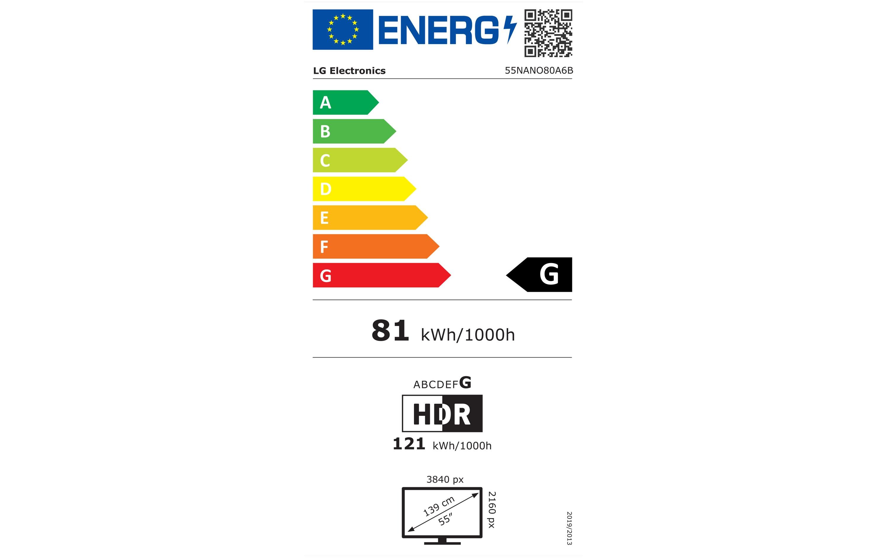 LG TV 55NANO80A6B 55, 3840 x 2160 (Ultra HD 4K), LED-LCD LG TV 55NANO80A6B 55, 3840 x 2160 (Ultra HD 4K), LED-LCD