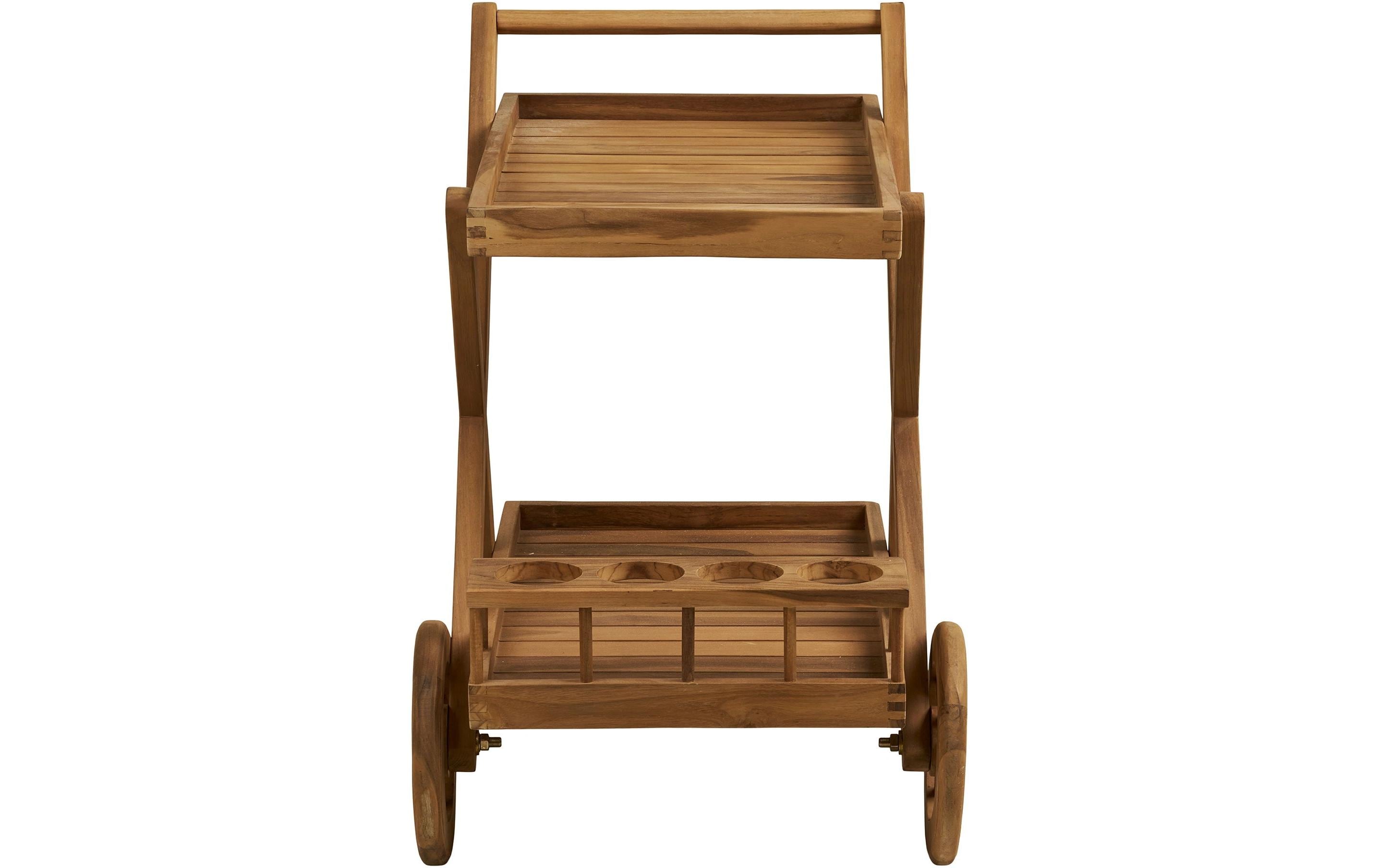 House Nordic Servierwagen Pasaku, 86 x 50 x 81 cm, Teakholz, Natur