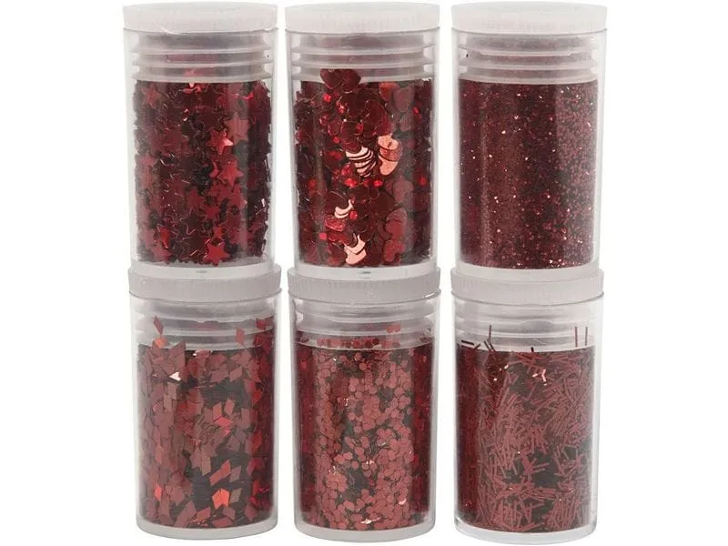 Creativ Company Glitzerset Rot, 6 x 5 g Creativ Company Glitzerset Rot, 6 x 5 g
