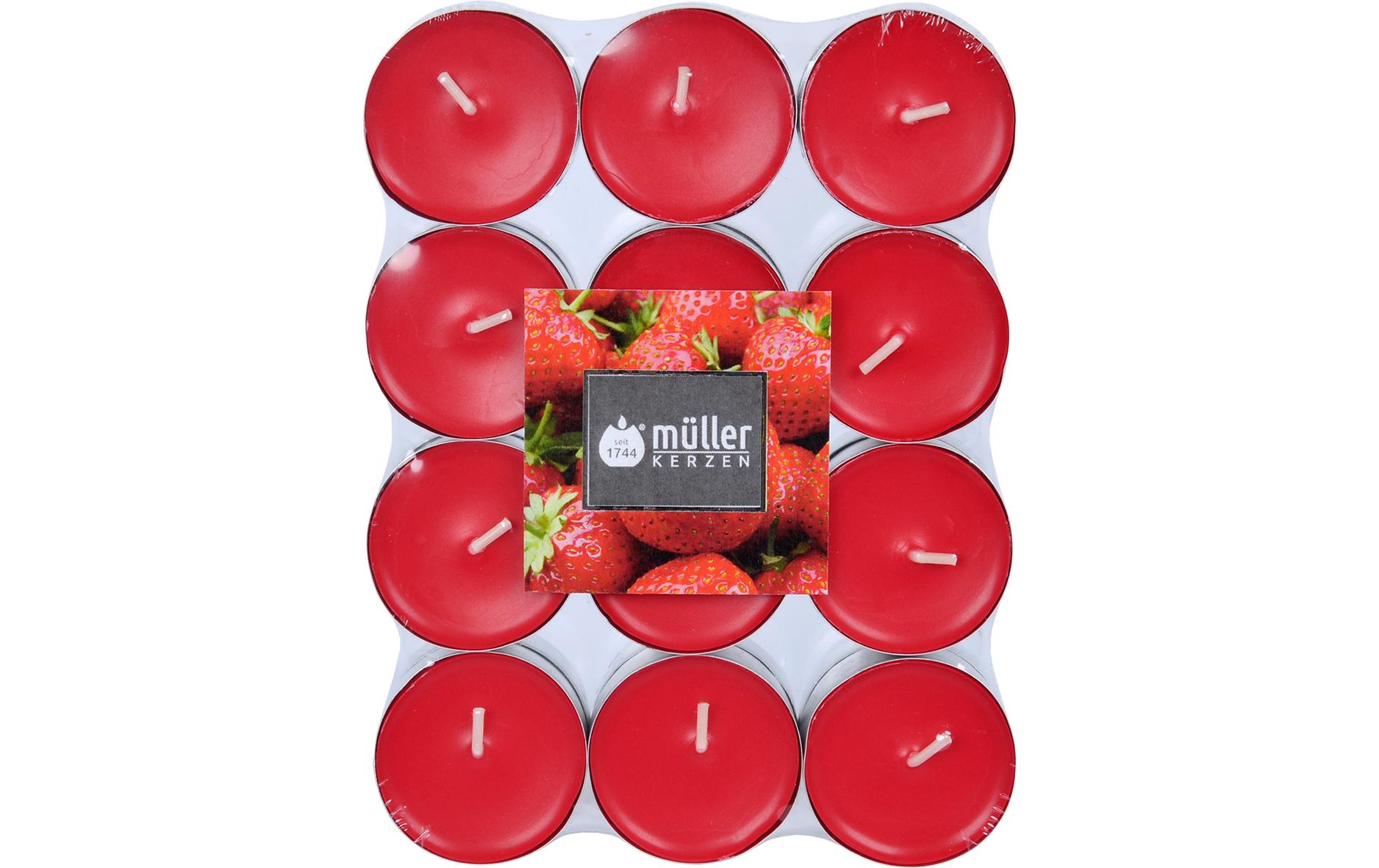 müller Kerzen Duftkerze Strawberry Love 24 Stück