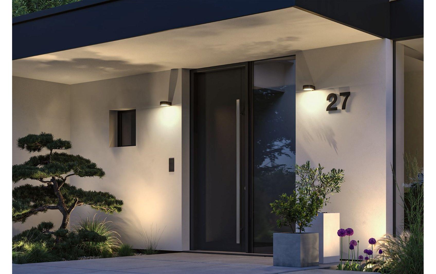 Paulmann LED Aussenwandleuchte Silma Bewegungsmelder Anthrazit