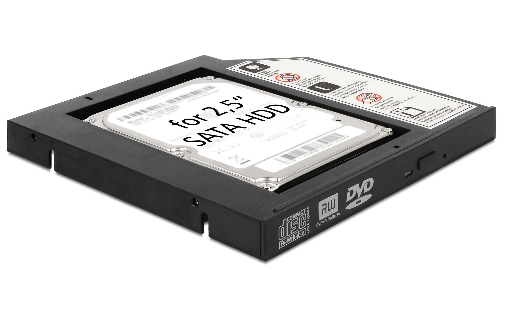 Delock DVD-Schacht Adapter für 2.5 SATA SSD für 2.5 SATA HDD&SSD Delock DVD-Schacht Adapter für 2.5 SATA SSD für 2.5 SATA HDD&SSD