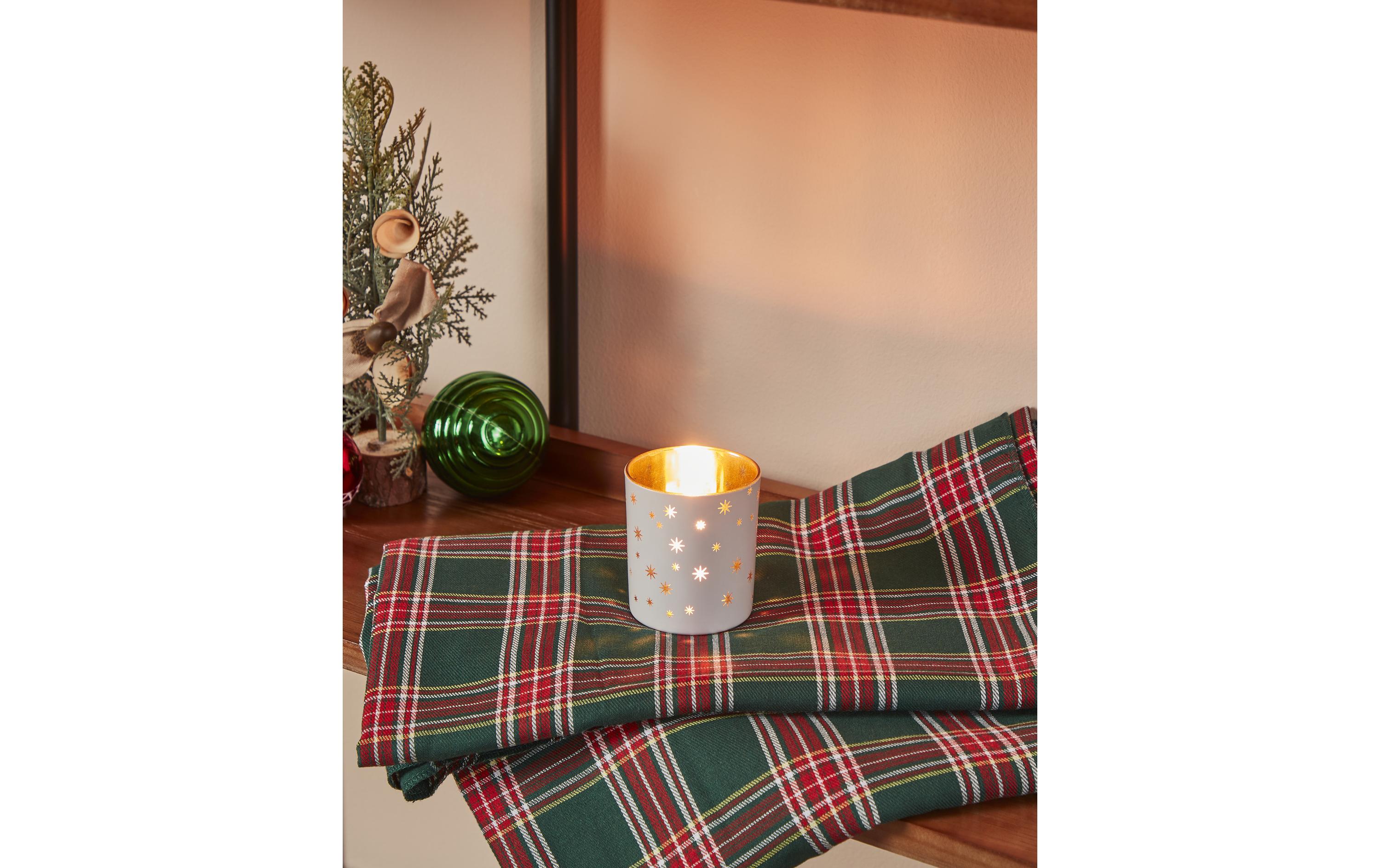 EGLO Teelichthalter Lukut 8 cm Gold/Weiss, Glas