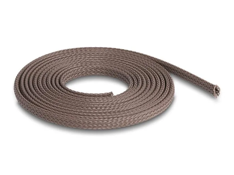 Delock Geflechtschlauch nagerfest, 2 m x 6 mm Braun