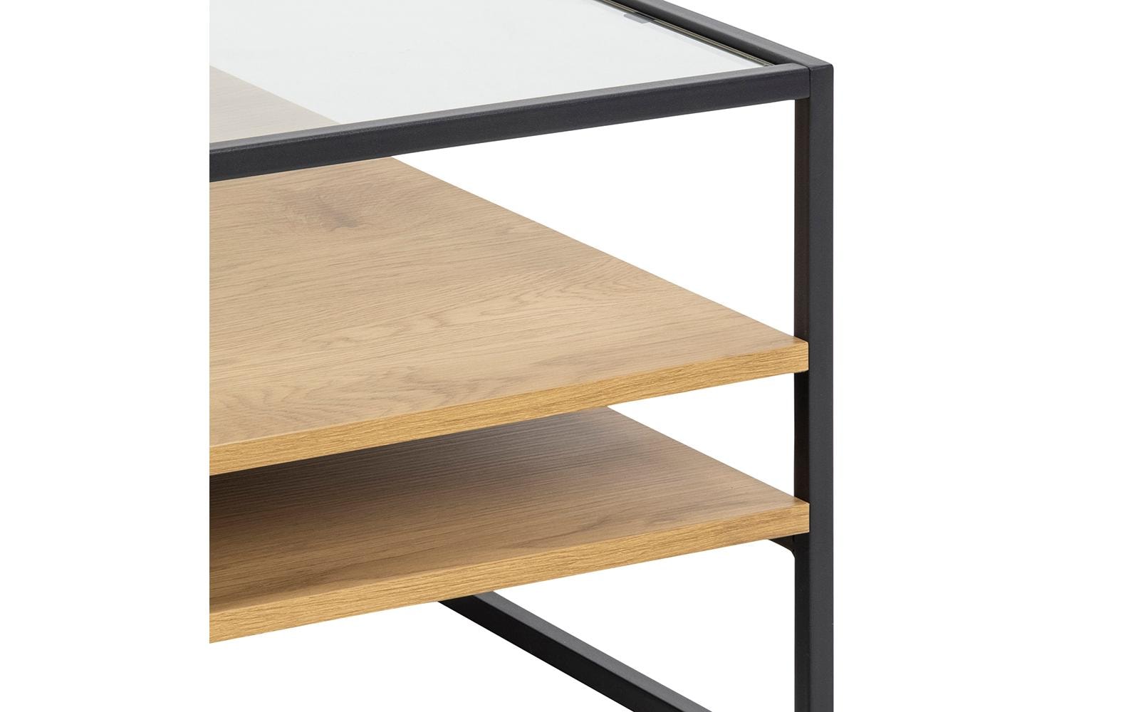 AC Design Couchtisch Randolf 80 cm x 40 cm, Nature/Schwarz