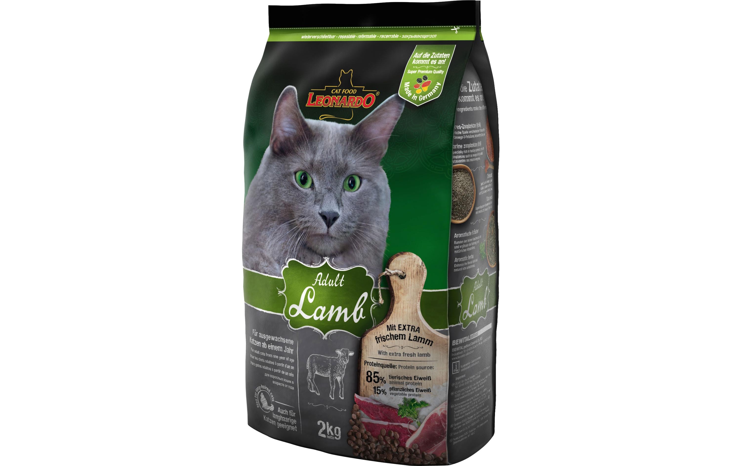 Leonardo Cat Food Trockenfutter Adult Lamm, 2 kg