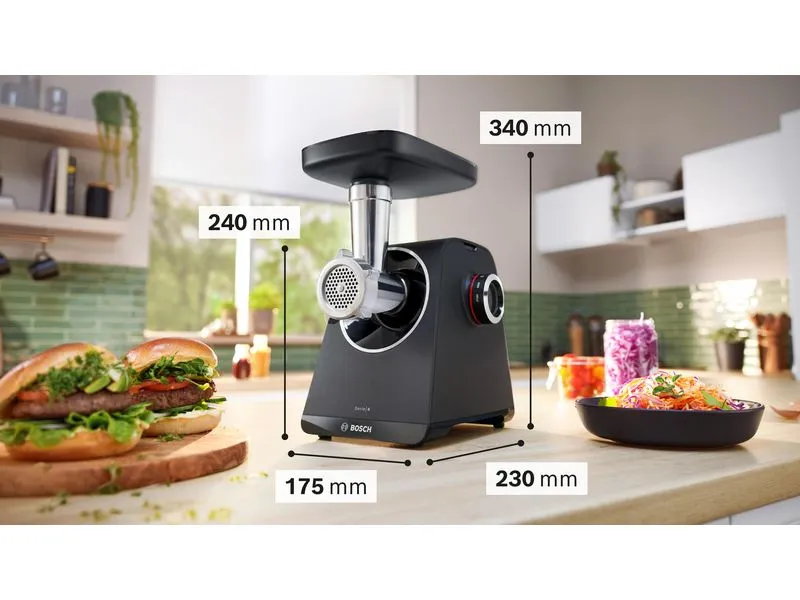 Bosch Fleischwolf MultiPower MFWS440B Schwarz