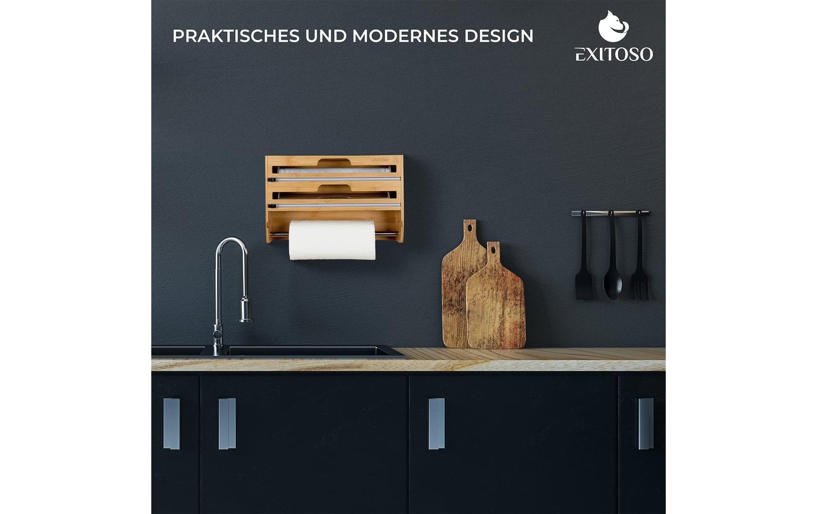 Exitoso 3 in 1 Küchenrollenhalter Braun