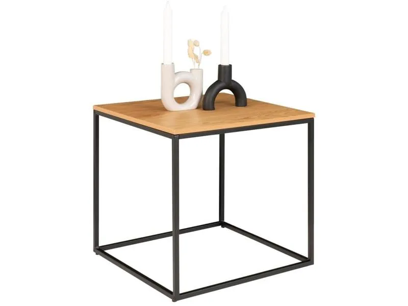 House Nordic Beistelltisch Vita 45 x 45 cm, Nature/Schwarz