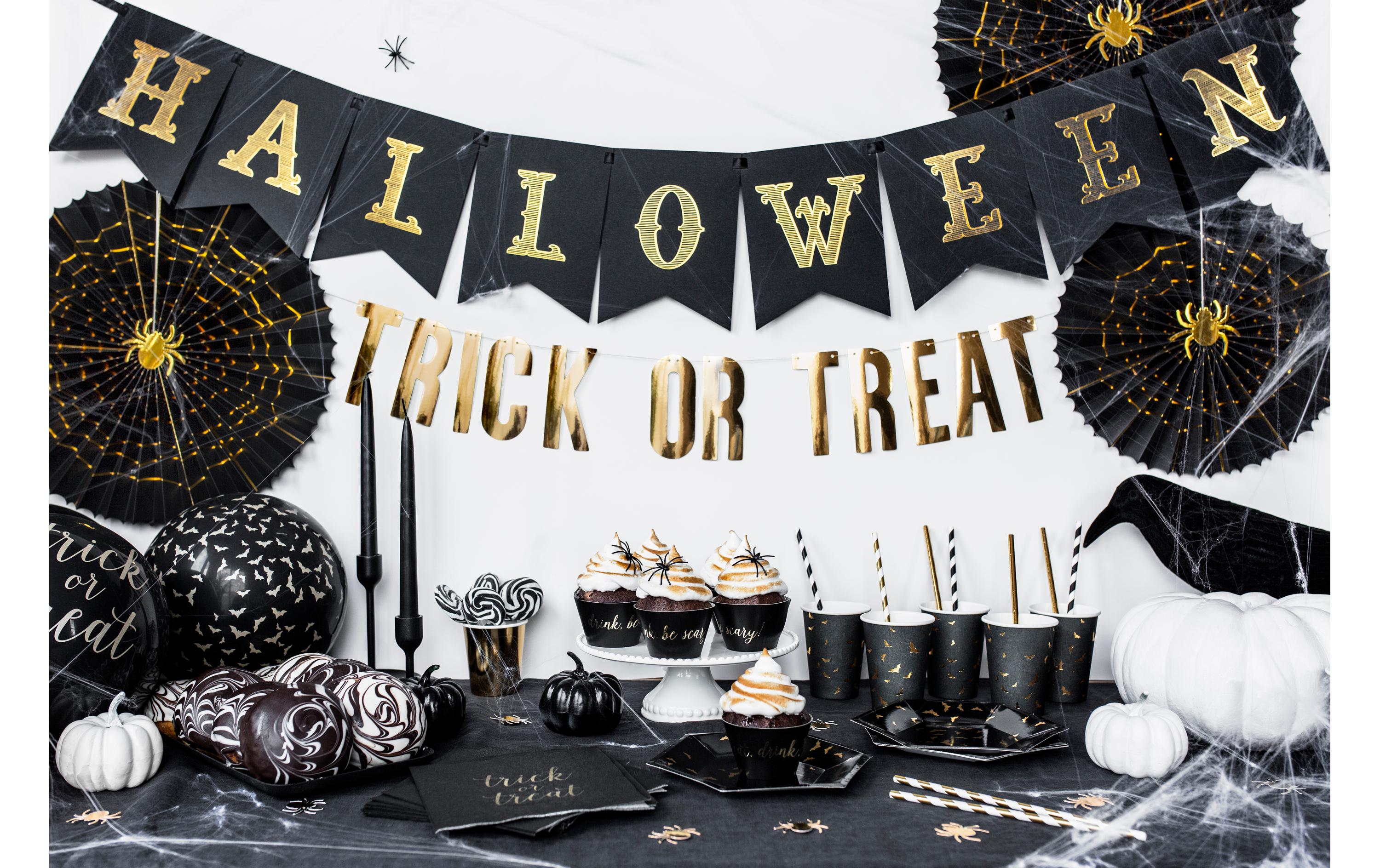 Partydeco Strohhalm 19.5 cm, 10 Stück, Gold/Weiss