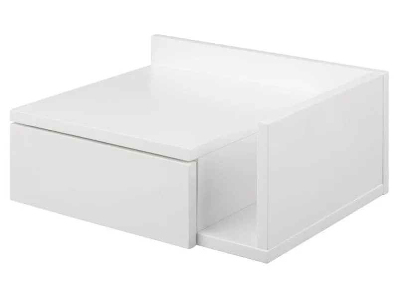 AC Design Nachttisch Ashlan 40 cm x 16.5 cm, Weiss glanz
