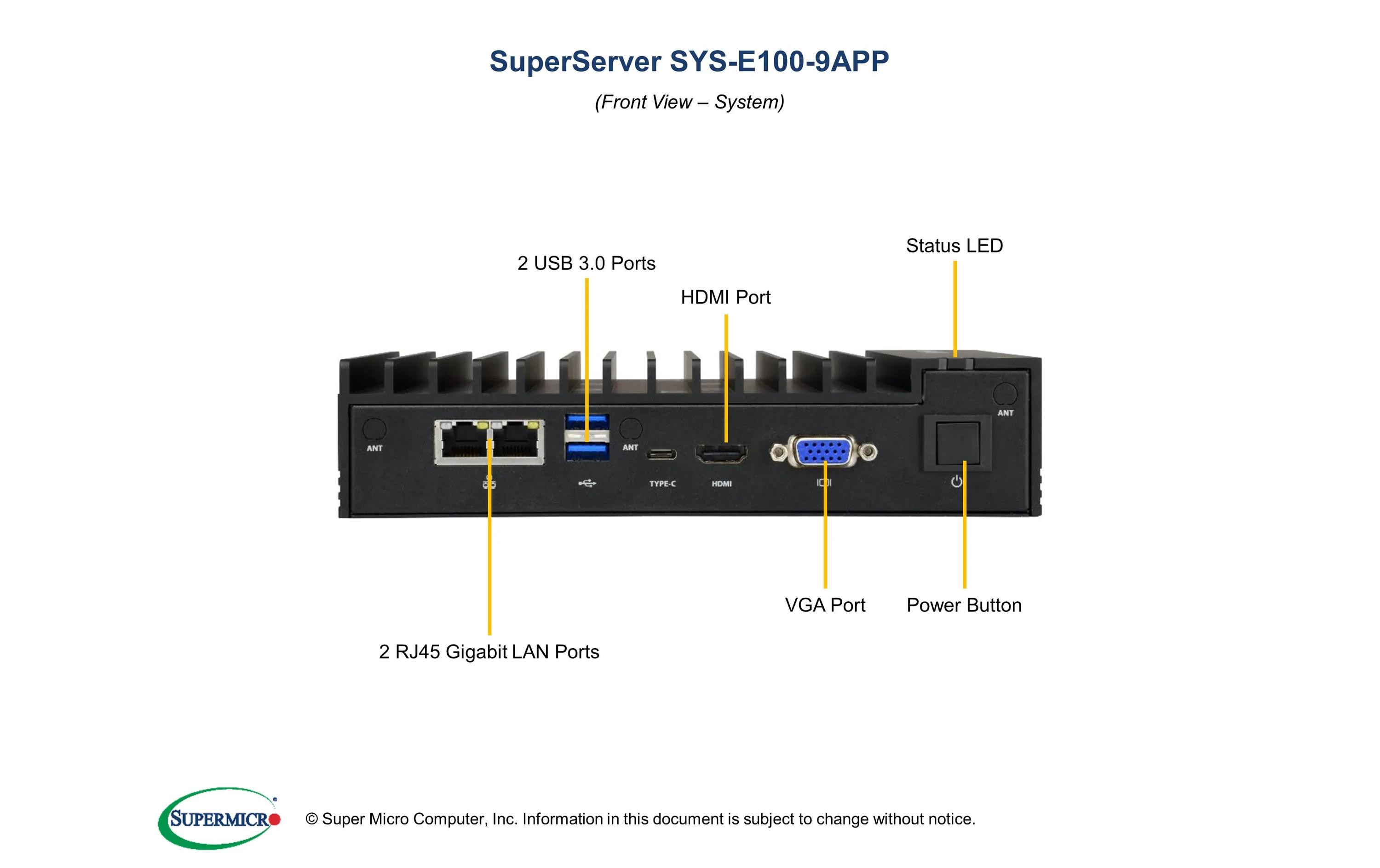 Supermicro Barebone SuperServer E100-9APP