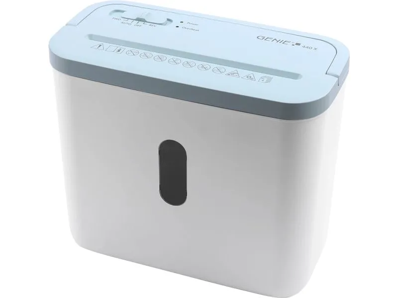 Genie Aktenvernichter 440X Weiss/Blau P4, 4 Blatt Genie Aktenvernichter 440X Weiss/Blau P4, 4 Blatt