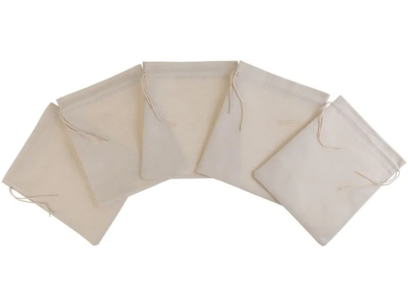 FTM Stoffbeutel Baumwolle/Leinen, 5 Stück, Beige FTM Stoffbeutel Baumwolle/Leinen, 5 Stück, Beige