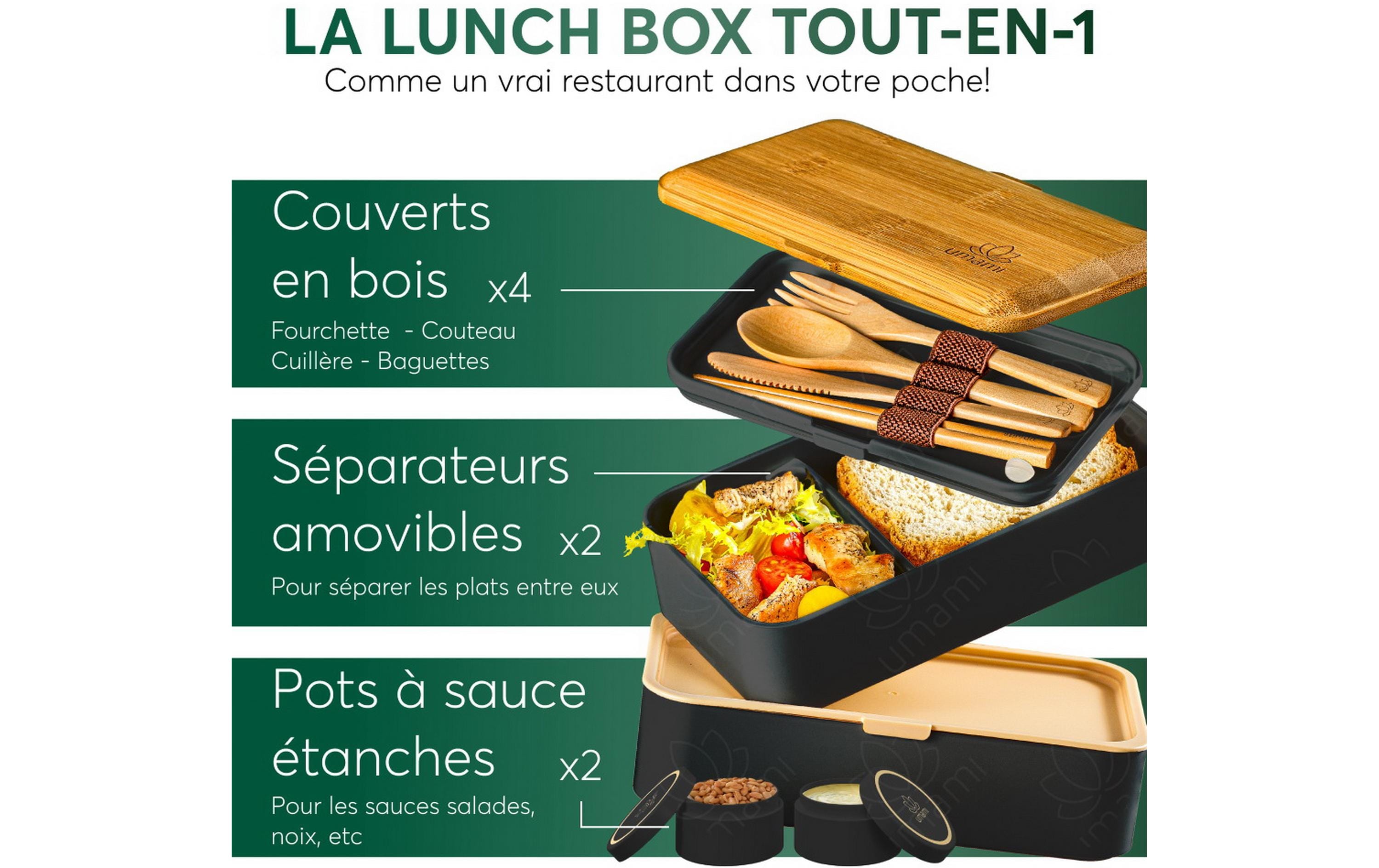 Umami Lunchbox Original L Black und Bamboo