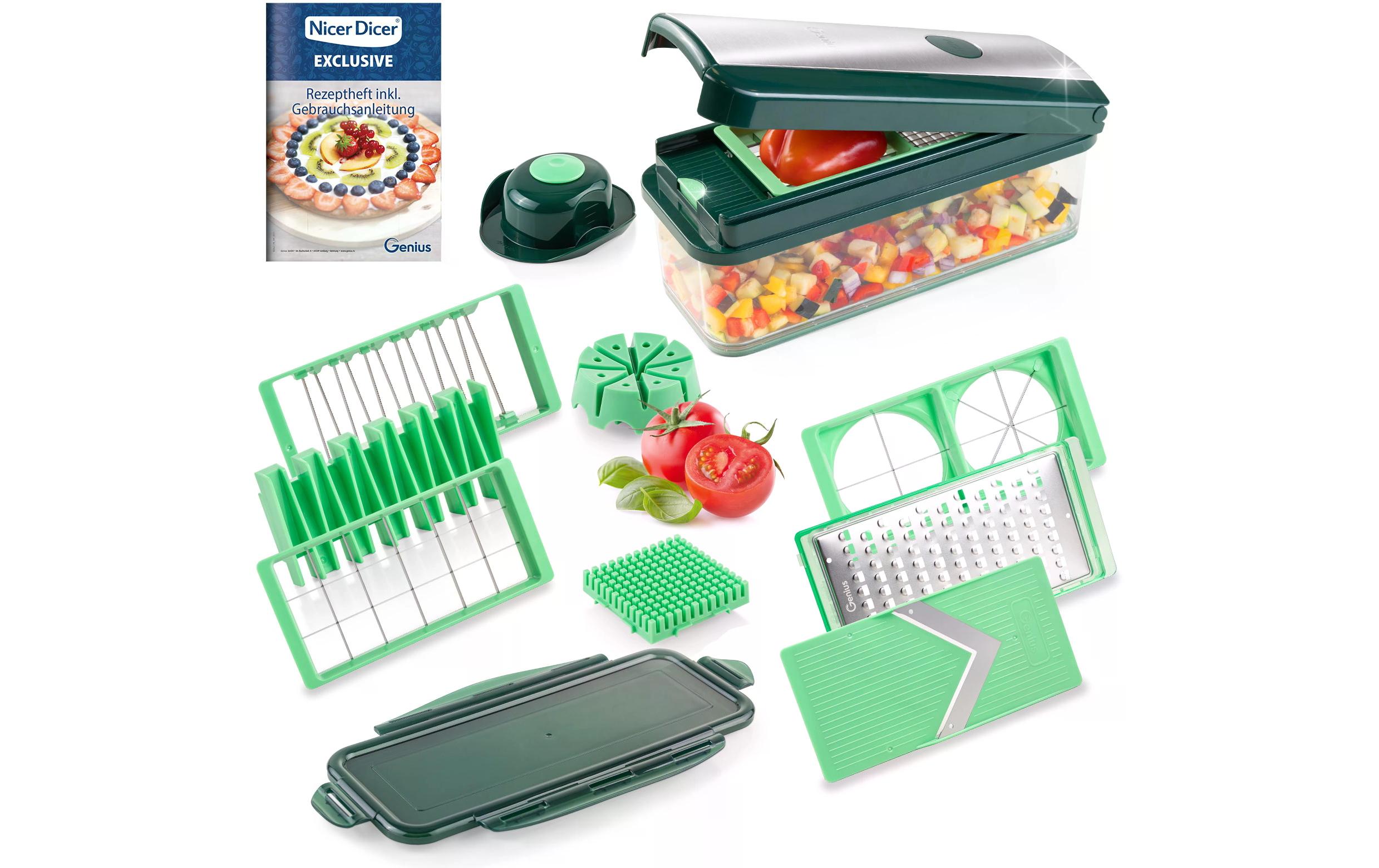 Genius Gemüseschneider Genius Nicer Dicer Exklusive 15-teilig, Grün