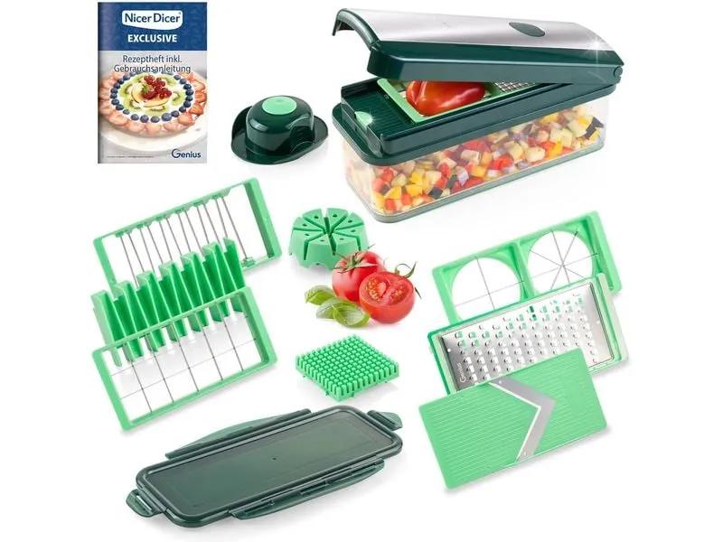 Genius Gemüseschneider Genius Nicer Dicer Exklusive 15-teilig, Grün