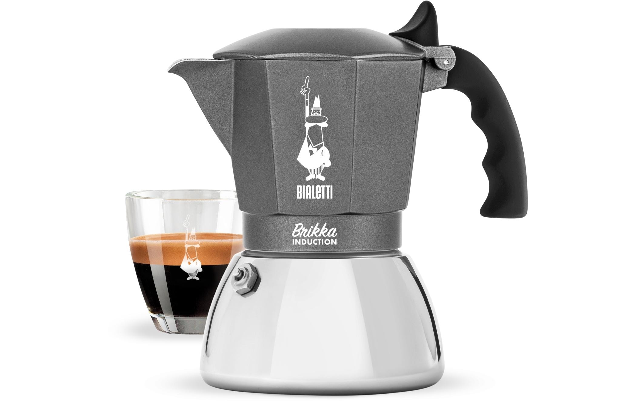 Bialetti Espressokocher Brikka Induction 4 Tassen, Grau