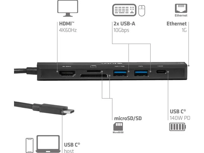 Club 3D Dockingstation CSV-2555 Hub Type-C 7-1 Club 3D Dockingstation CSV-2555 Hub Type-C 7-1