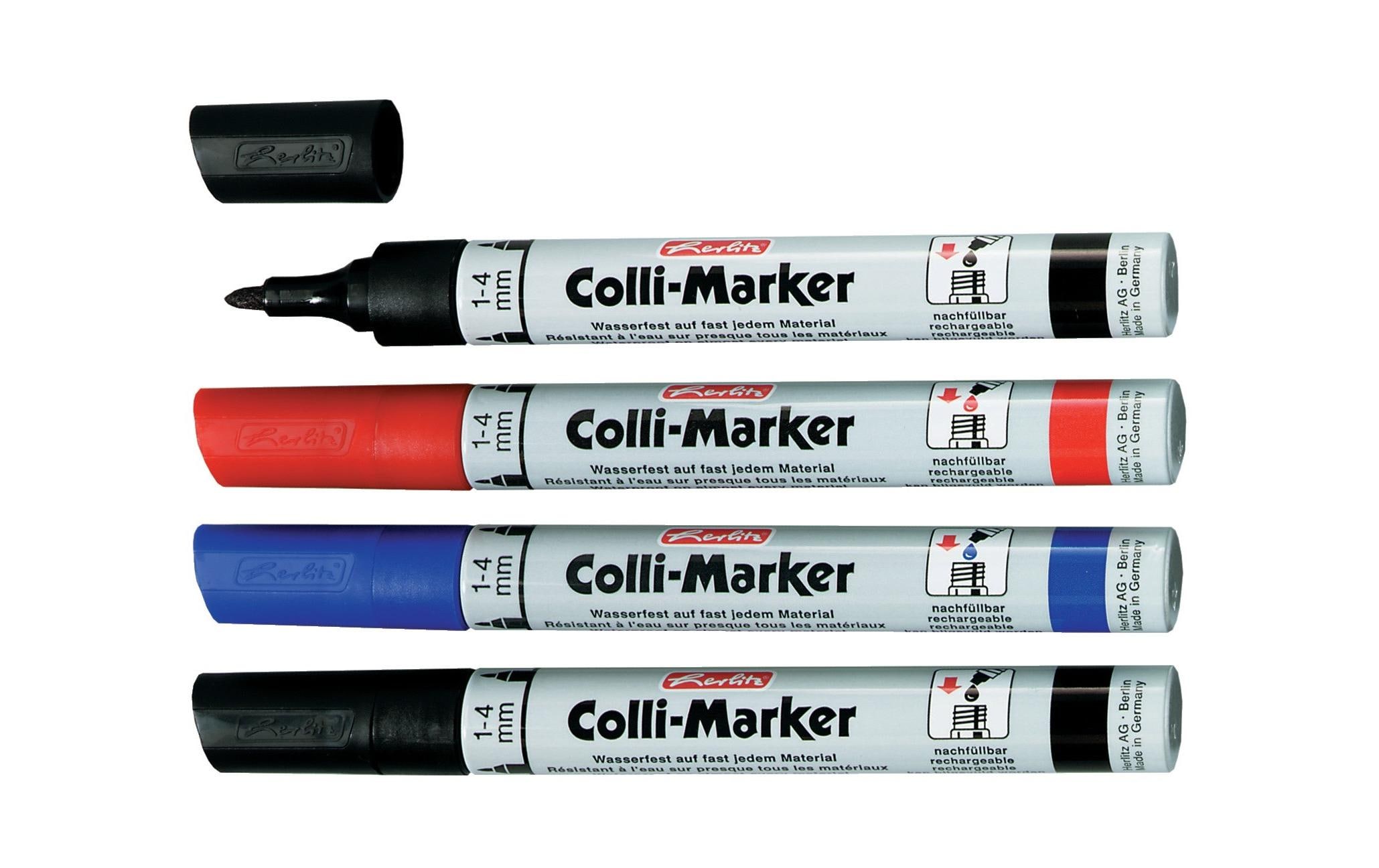 Herlitz Flipchart-Marker Colli 1-4 mm, 4 Stück, Blau/Rot/Schwarz