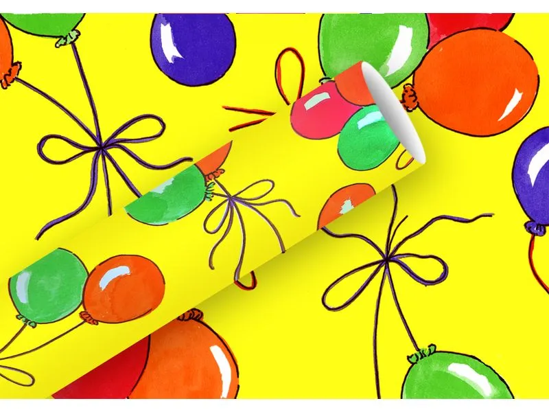 Braun + Company Geschenkpapier Luftballons 2 m x 70 cm, Gelb Braun + Company Geschenkpapier Luftballons 2 m x 70 cm, Gelb