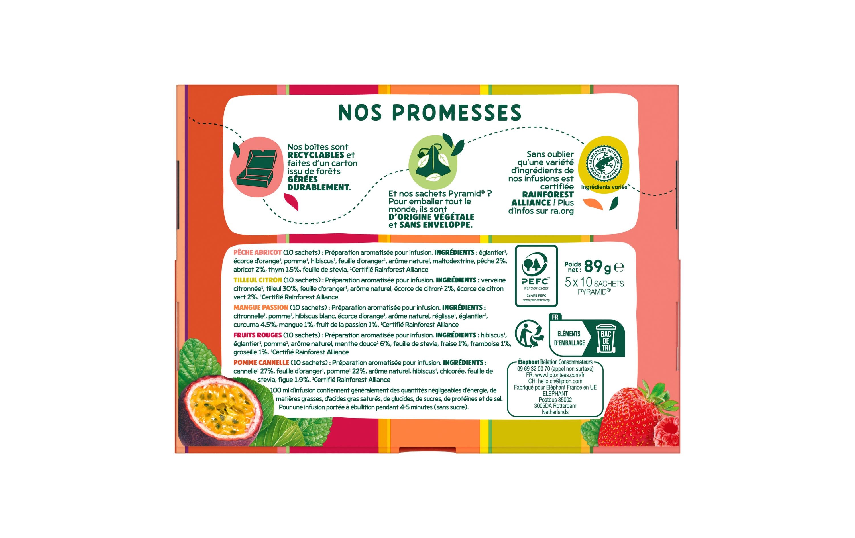 Eléphant Teebeutel Collection Fruitée 50 Stück