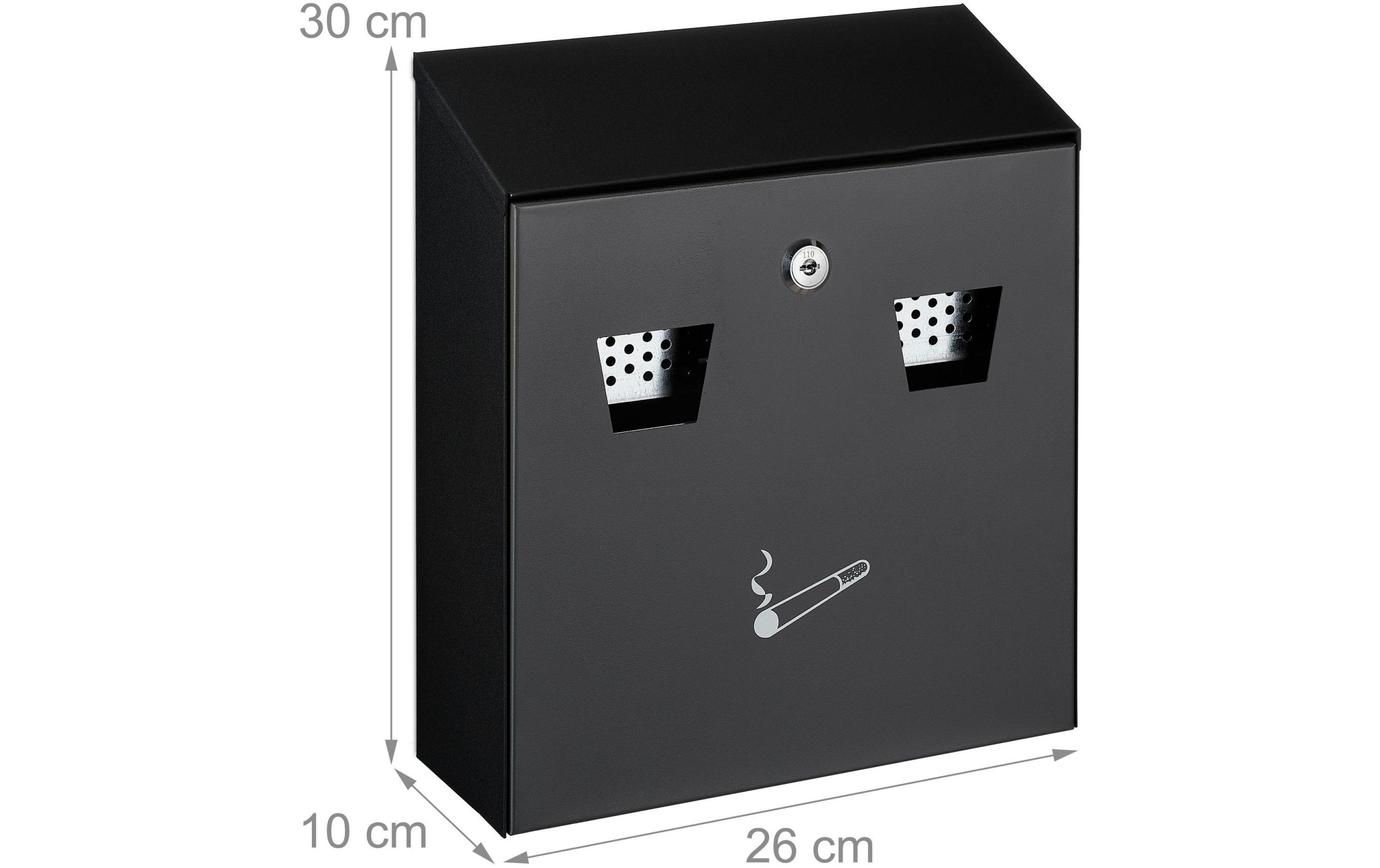 relaxdays Wandascher für aussen Schwarz/Silber